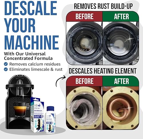 Miniatura 9 de Caffenu Paquete completo de cuidado de la máquina de café - Solución de descalcificación y cápsulas de limpieza