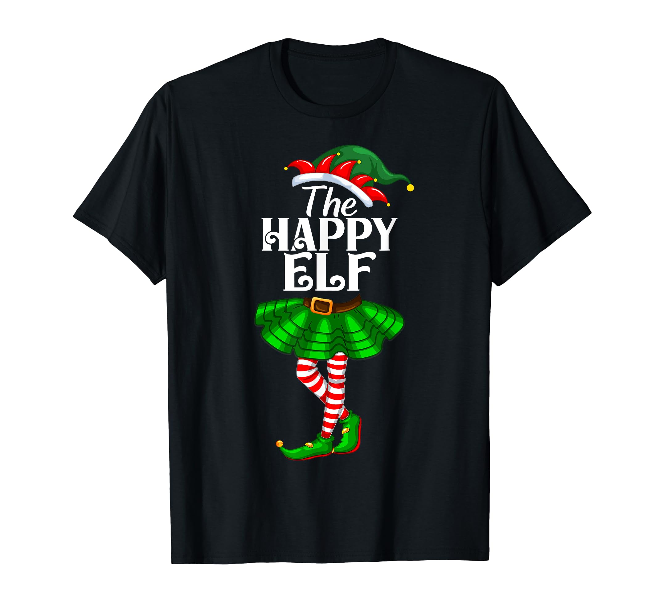 Happy Elf Christmas Costume Matching Family Elf Squad T-Shirt
