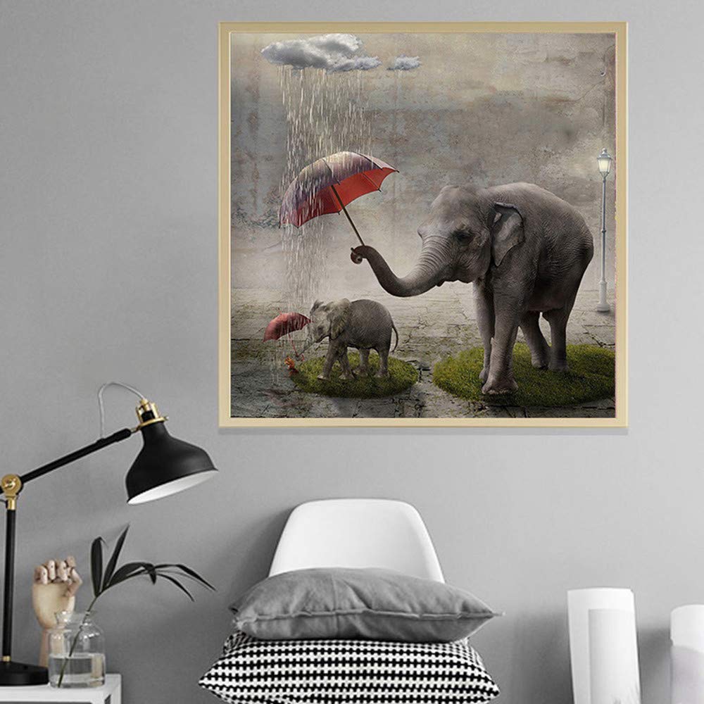 MMAHD 5D DIY Diamond Art Painting Kits for Adults Full,Elephant Full Drill Embroidery Paintings Rhinestone Pasted DIY Painting Cross Stitch Arts Crafts for Home Wall Decor 11.8×11.8Inches