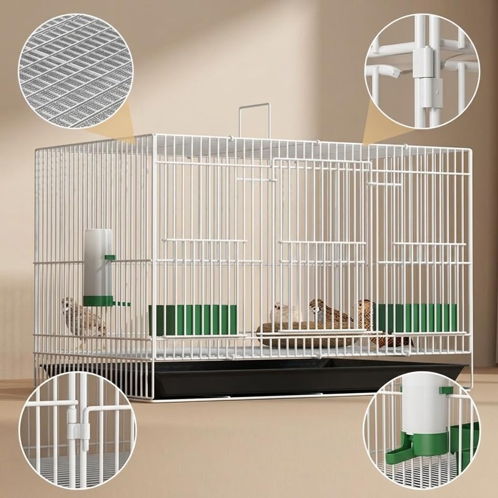 Kleintiergehege faltbar, Nagerkäfig Metall 35x25x25cm, Hamsterkäfig Laufstall für Meerschweinchen, Blau, Kleiner Käfig mit Fußmatte und Zwei Futterboxen, Blau