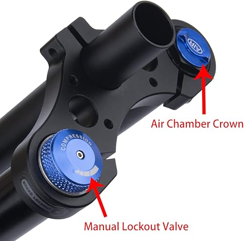 Miniatura 5 de BOLANY 27.529 pulgadas Horquilla de suspensión de bicicleta 1.339 in Puntos de 1-18 pulgadas Dirección rectacónico Doble hombro a través del eje