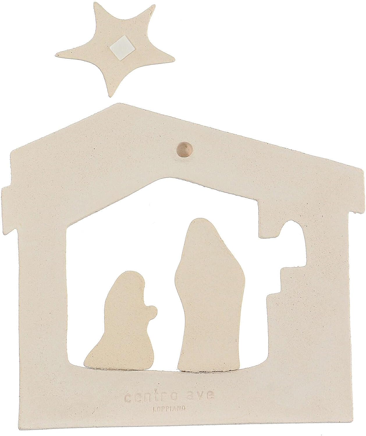 Holyart Nativity Scene, Wall Nativity Stable in Clay, 13,5cm