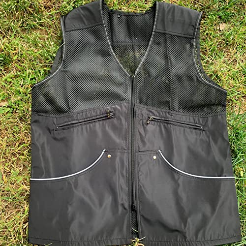 Folpus Hundetrainingsweste für Handler Langlebig mit Taschen Mantel Hundeführer Trainerweste Haustiertrainerjacke für Agility Hunde Im Freien Reisen, Schwarz, XL