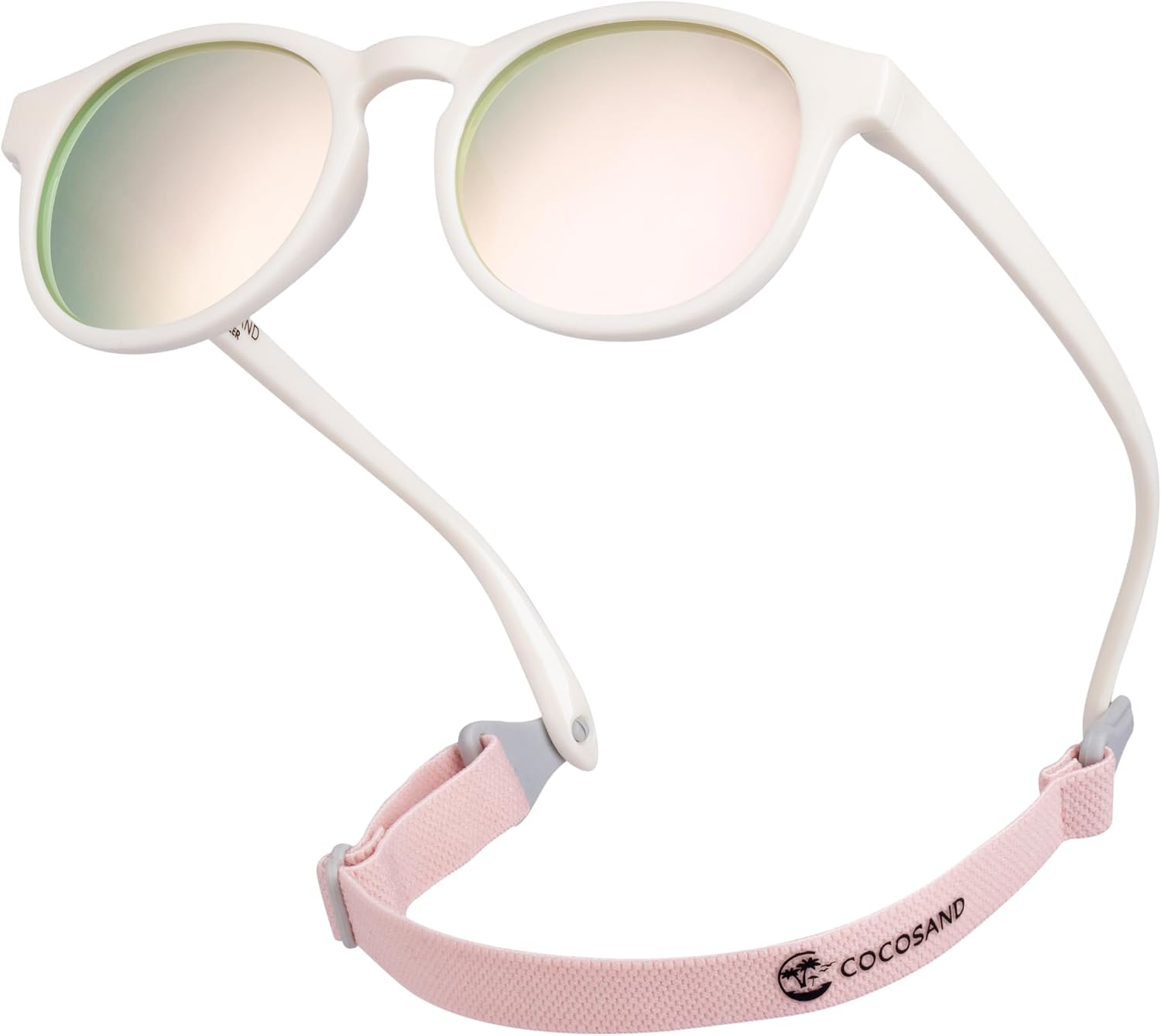 COCOSAND Baby Toddler Sunglasses with Strap Polarized Flexible Round Frame for Newborn Infant Kids Boy Girl Age 0-6 Years Old
