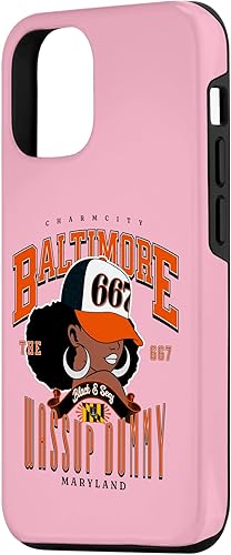Miniatura 2 de iPhone 15 667 Area Code Baltimore Maryland Flag Blaq Girl Bmore Pride Case