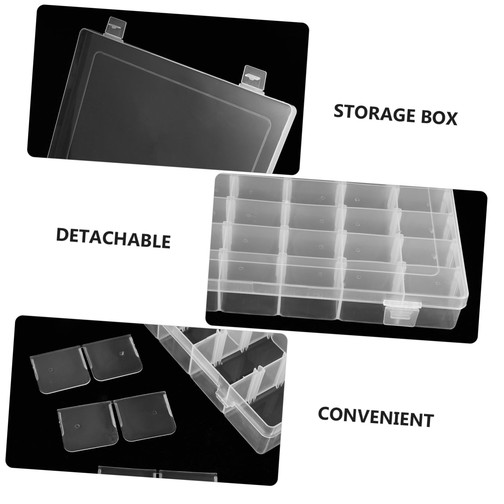 2 Series Caja Organizadora Transparente Con Compartimentos Para Almacenamiento Y Organización De Herramientas De Manicura Nail Art Y Accesorios Pequeños Resistente Y 2 Piezas*2