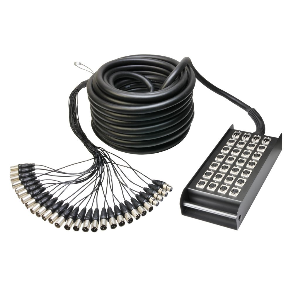 Adam Hall Cables K 28 C 30 - Câble Multipaire avec Boîtier de Scène 24/4 30 m