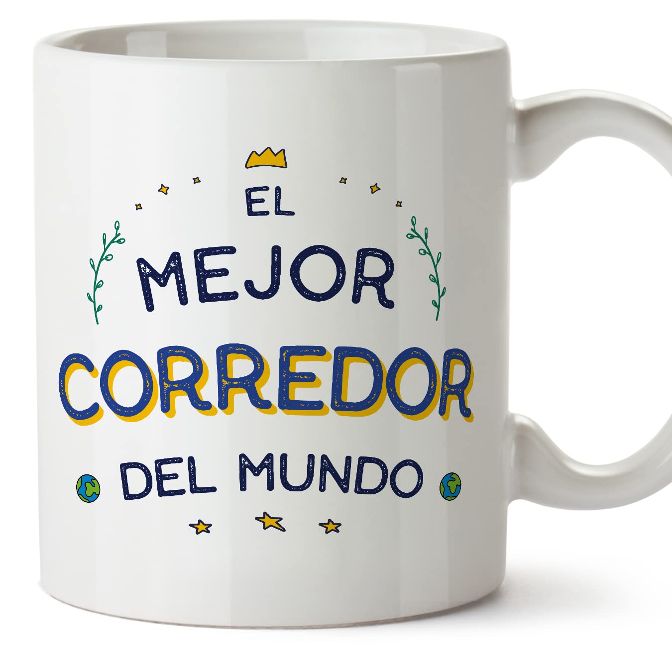 MUGFFINS Runner Man Mug - in Spanish - Mejor del Mundo - Funny Gift for Colleagues - Ceramic 11oz Mug — image 1