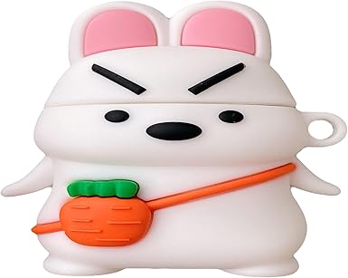 Amazon Airpods Pro ケース Airpodsproケース かわいい エアーポッズプロケース シリコン Airpodsproカバー 耐衝撃 Airpods Proと互換性あり 保護カバー カラビナ付き ケースのまま充電 フタ分離型 エアポッズプロカバー アニマル ウサギ ラビット ギフト プレゼント