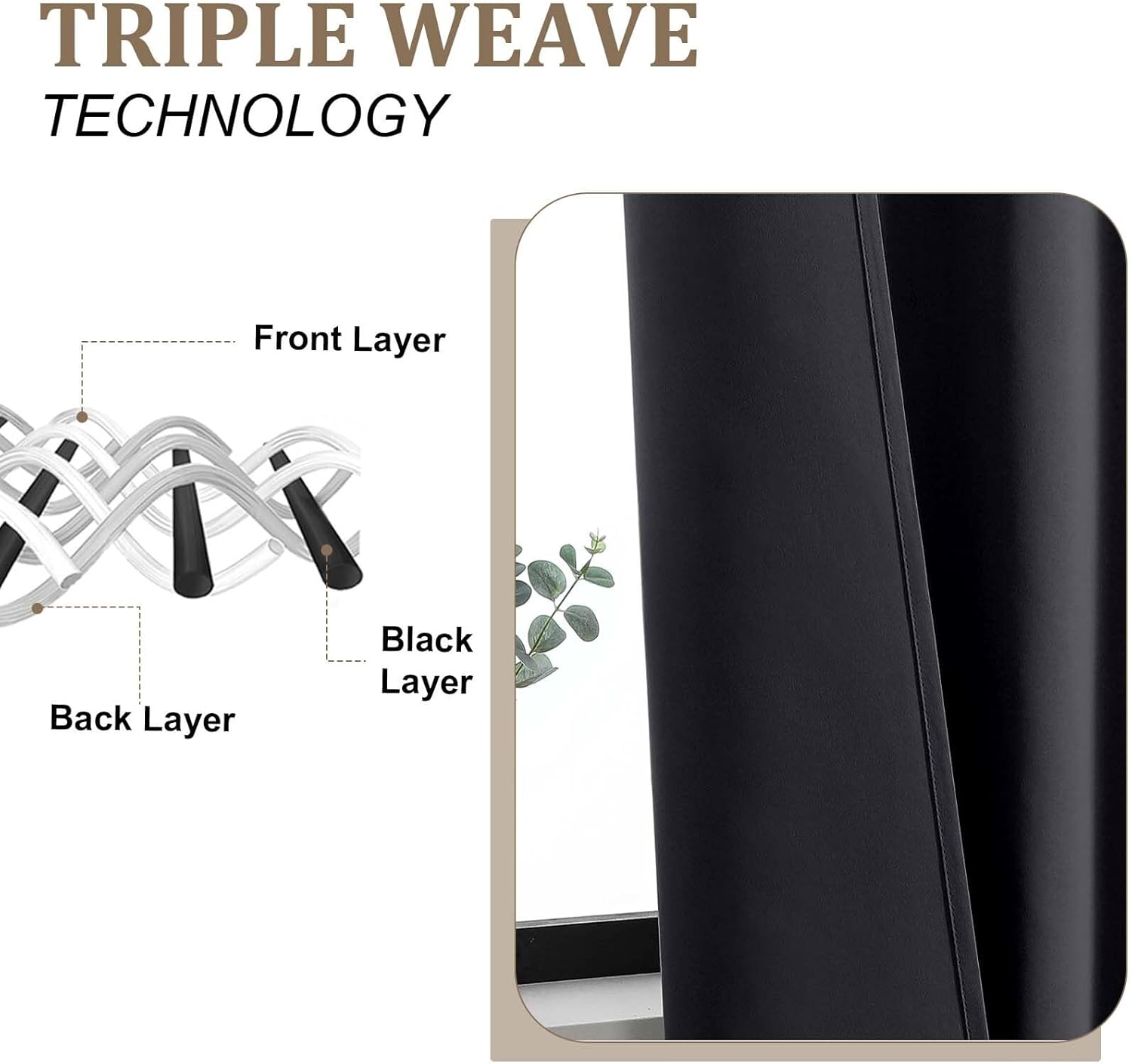 Lecloud Black Blackout Curtains 120 Inches Long 2 Panels, Thermal Insulated Extra Long Window Curtains, Rod Pocket Window Treatments for Patio Living Room Bedroom Big Windows, 50" W x 120" L