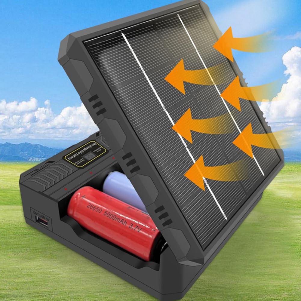 18650 Ladegerät Solar Lithium Batterie Smart Ladegerät Typ-C Vier-Slot Multifunktions-Outdoor-Ladegerät