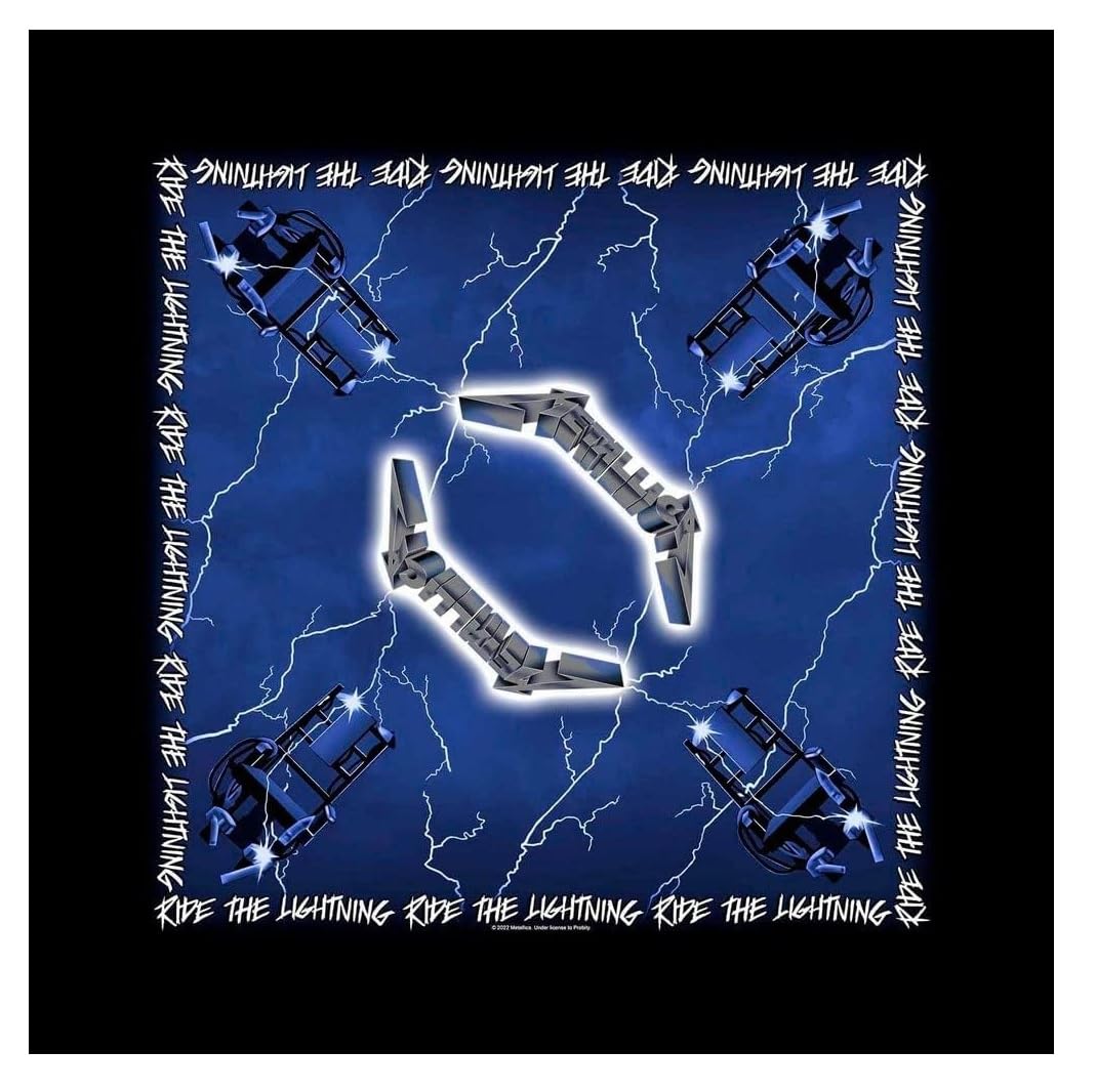 Metallica Bandana Ride The Lightning Band Logo Official Black One Size
