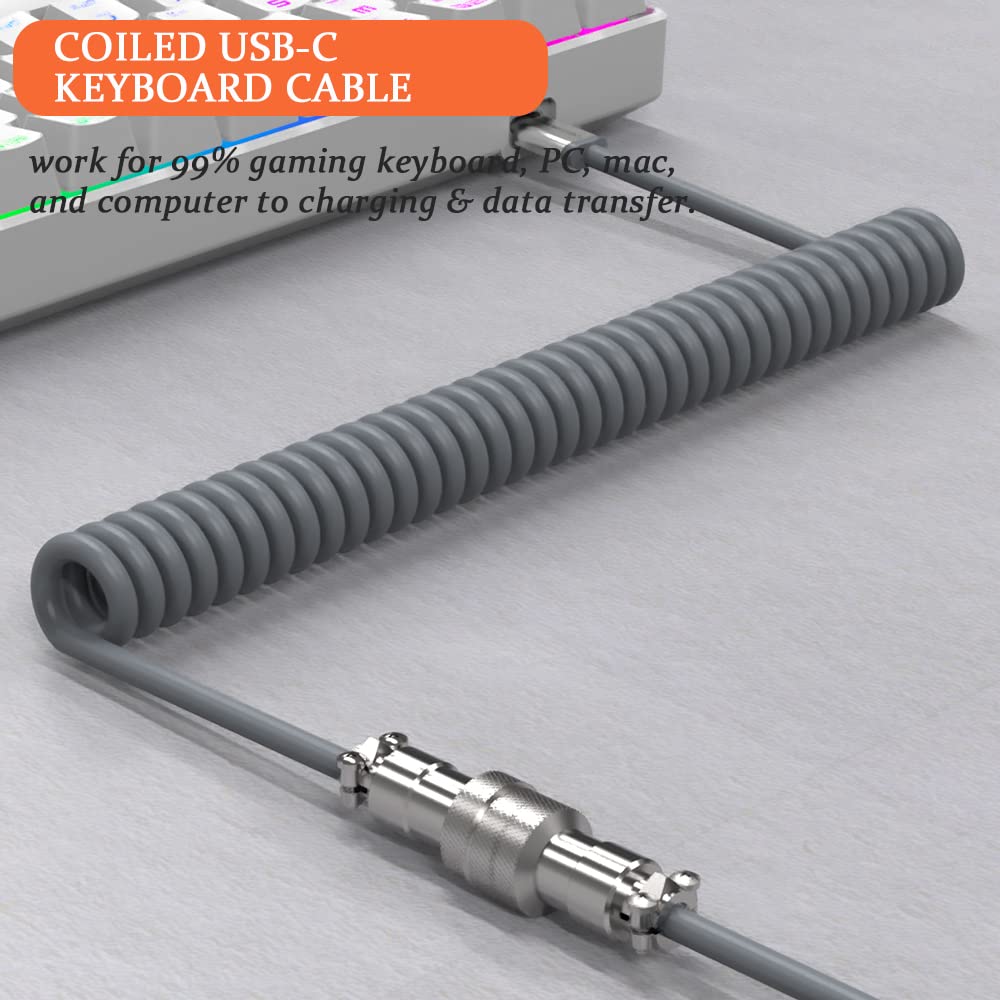 ZIYOU LANG T60 Clavier de Jeu Filaire avec Câble USB C Enroulé, QWERTY Mini 60% Compact 62 Key Anti-ghosting, 18 Rétroéclairage Arc-en-Ciel, Clavier Mécanique Linear Red Switch pour PC/Mac - Abeille