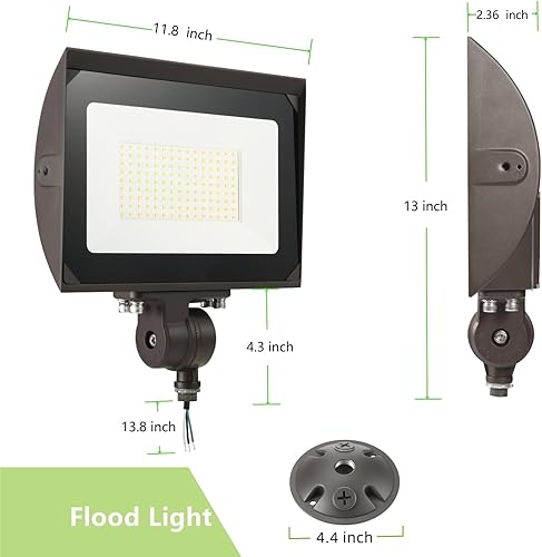 Miniatura 6 de Luz de inundación LED al aire libre de 100W con placa, 5000K luz diurna 13000LM 120V, UL impermeable LED iluminación de inundación de seguridad para