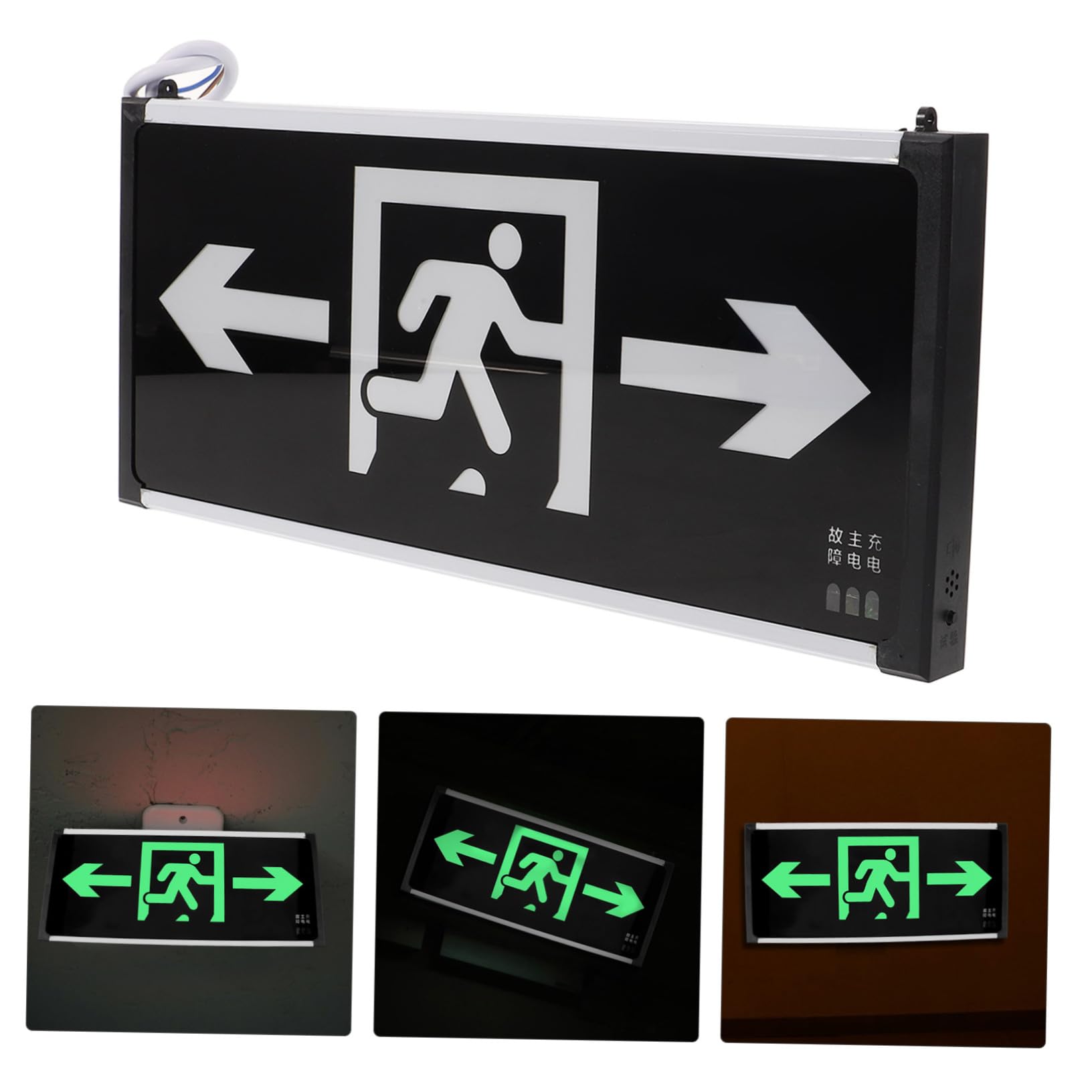 Uonlytech 5piezas Luz De Emergencia Led De Salida Alta Visibilidad Señalización De Seguridad Para Evacuación Edificios Públicos y Supermercados Diseño Colgante y Doble Cara