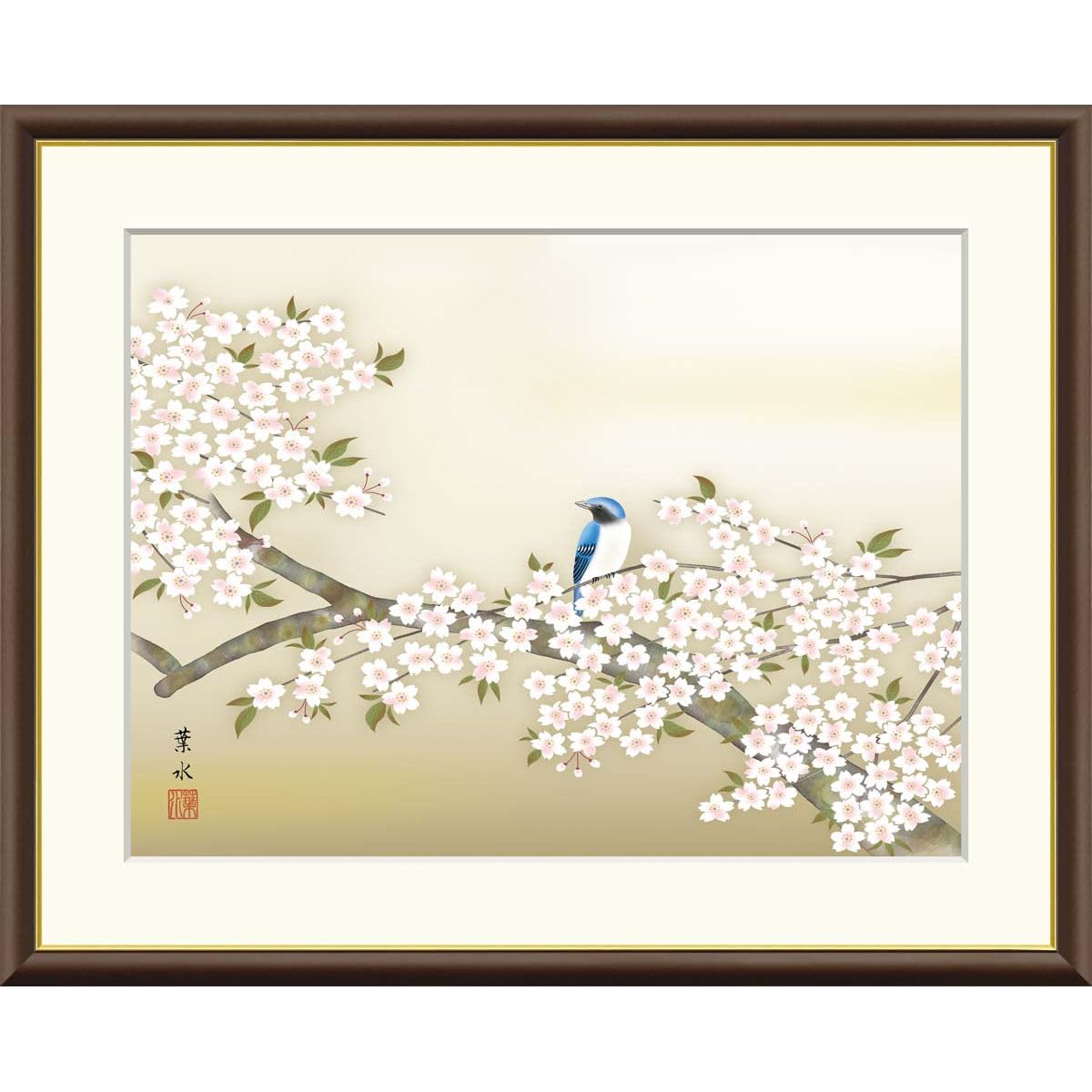 日本画 花と葉のアート 日本画 花と葉のアート