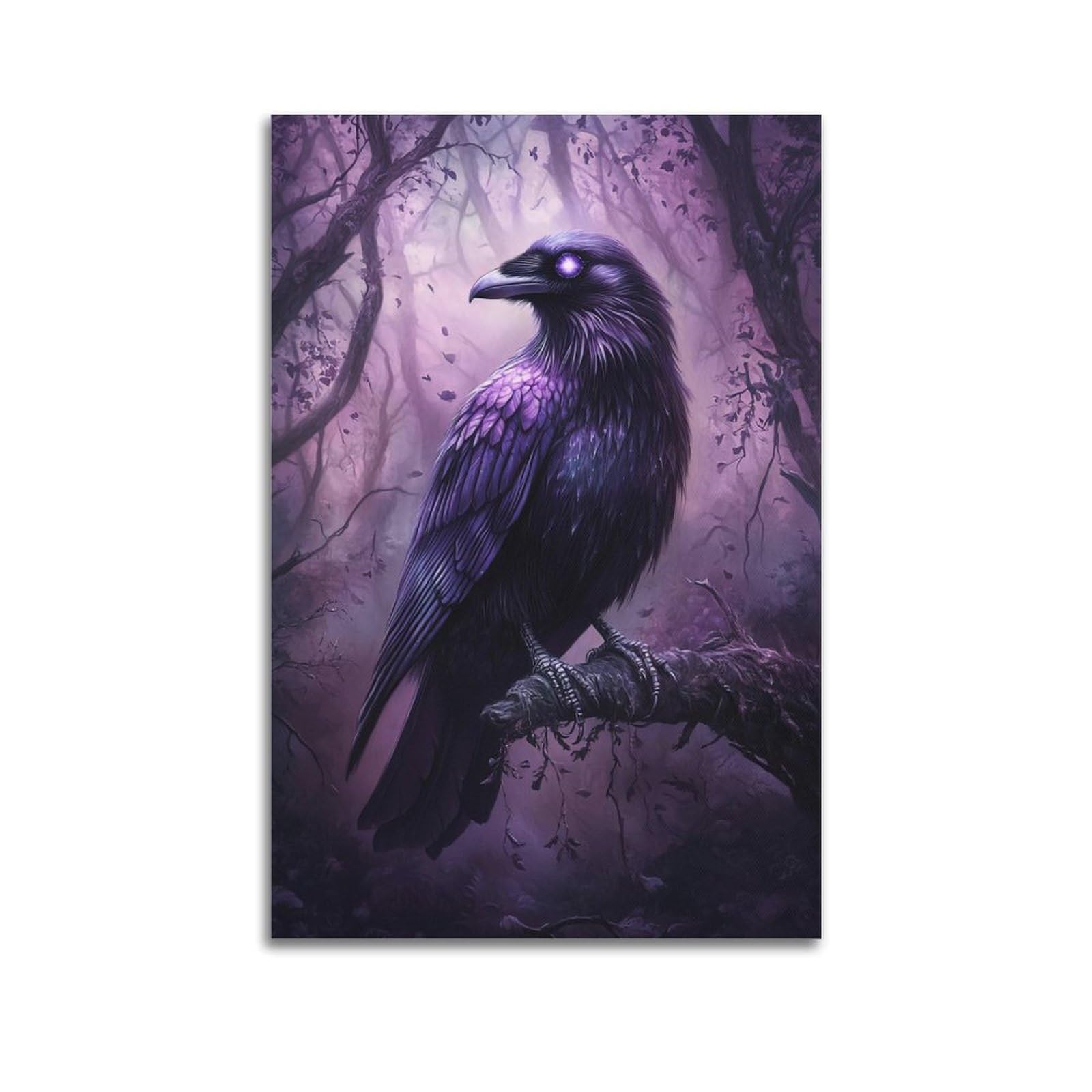 WZKTCL Animal Poster Purple-eyed Crow Poster Decorative Painting Canvas Wall Posters And Art Picture Print Modern Family Bedroom Decor Posters 20x30inch(50x75cm)