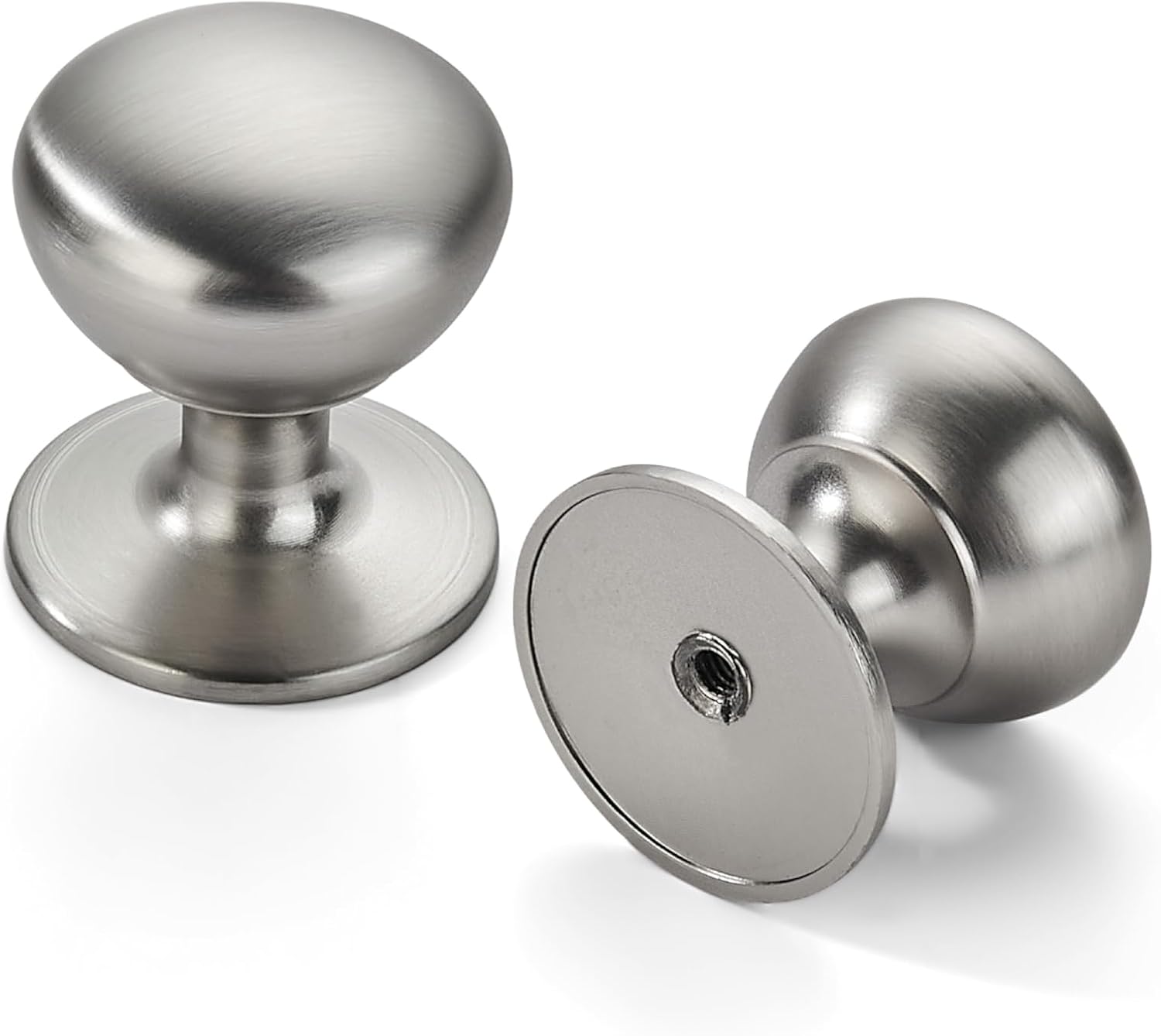 khtumeware 4 Pack Brushed Satin Nickel Cabinet knobs Solid Heavy-Duty Bifold Closet Door Knobs Door Drawer Handles for Dresser Drawers Bi-Fold Door Knob