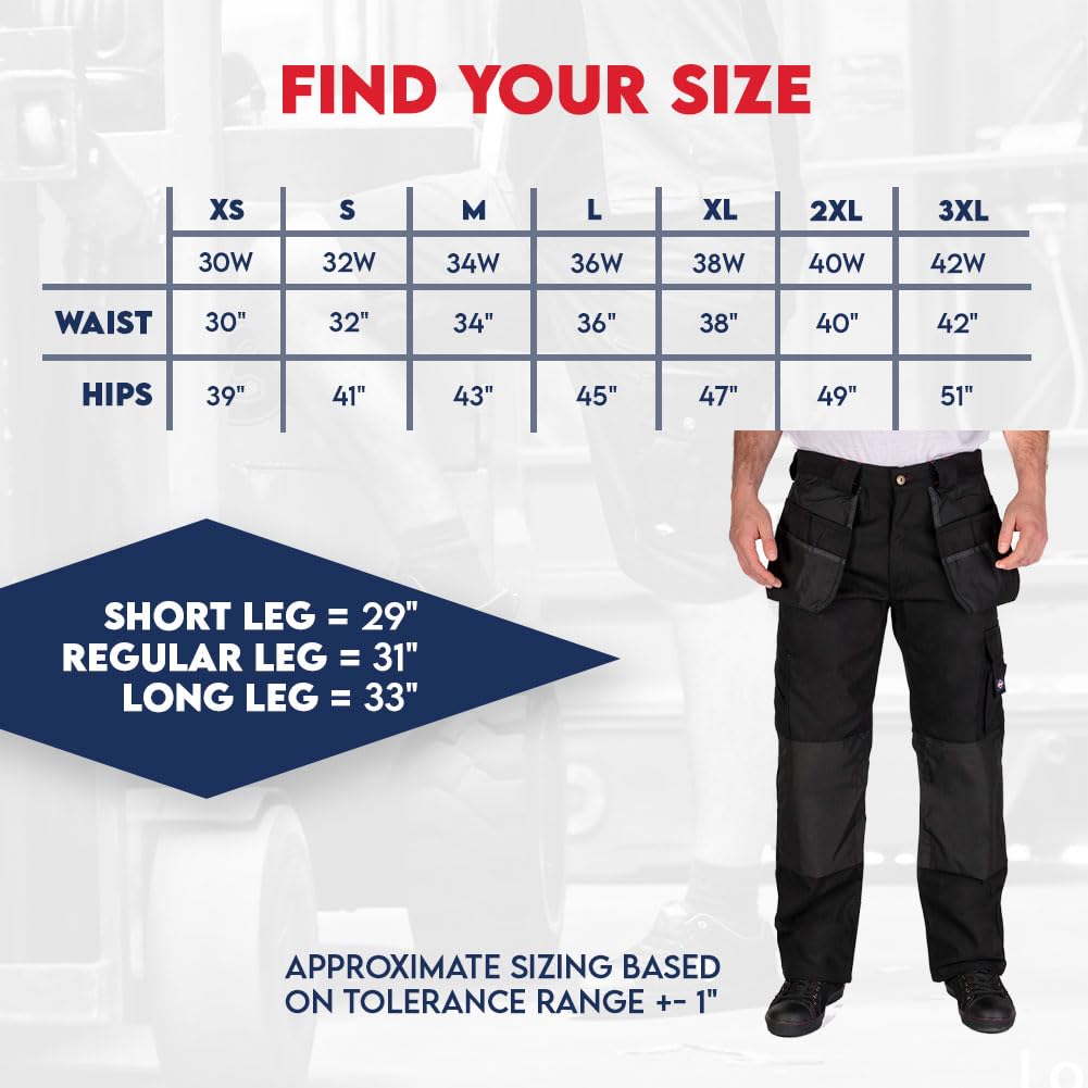 Lee Cooper Workwear LCPNT216 Uomo Multi Tasca con Tasche per Ginocchiere Fondina Fissa Lavoro Cargo Pantaloni