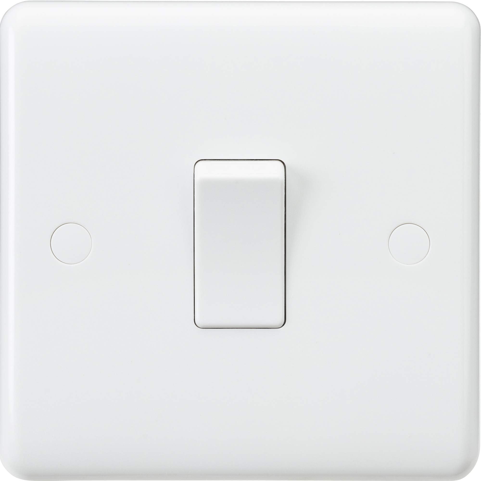 CU2000 Light Curved Edge 10 A 1 Gang 2 Way Switch, 230 V, White