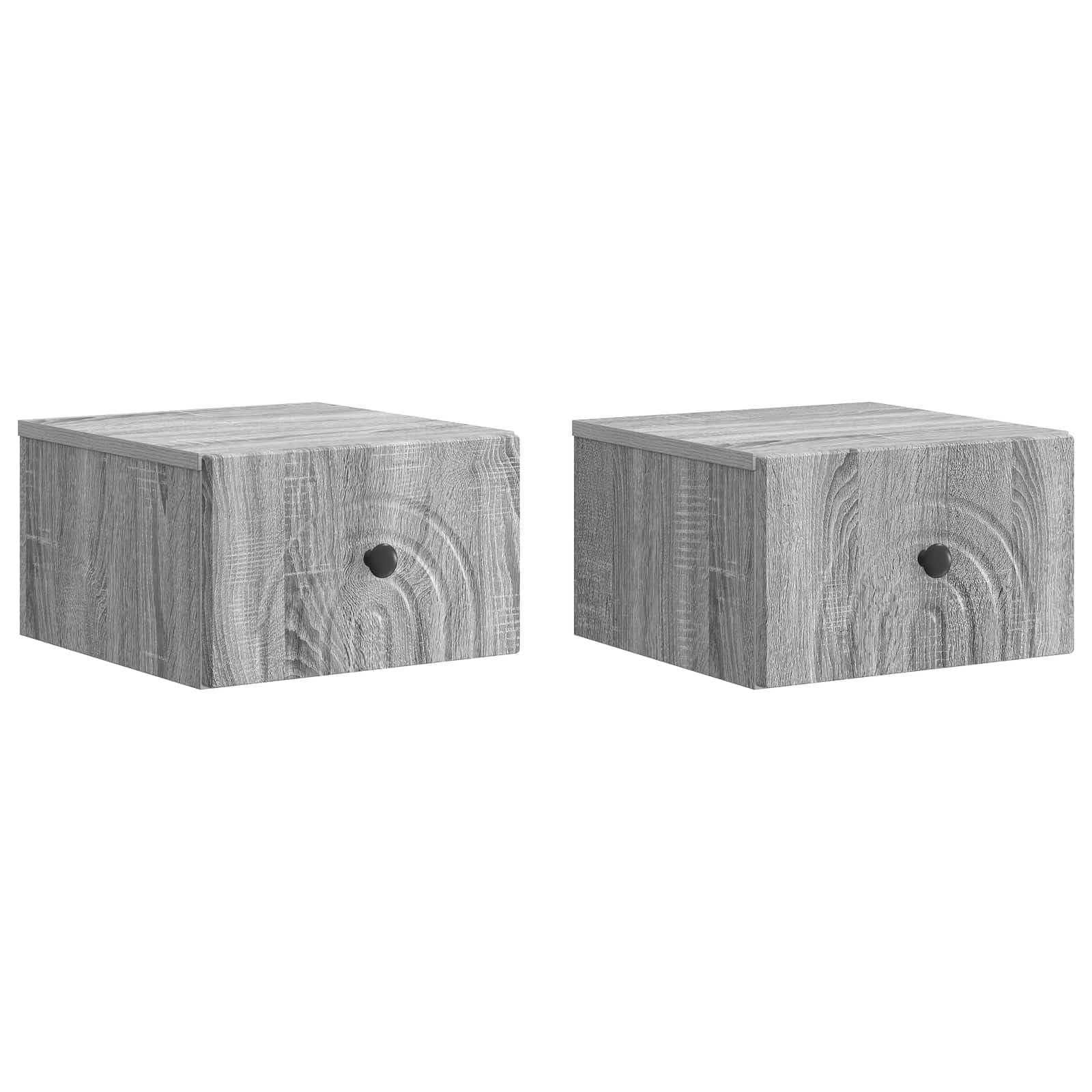 Cabinet de Chevet Mural Gris pour Chambre Cosy et Salon Moderne Table de Nuit Suspendue