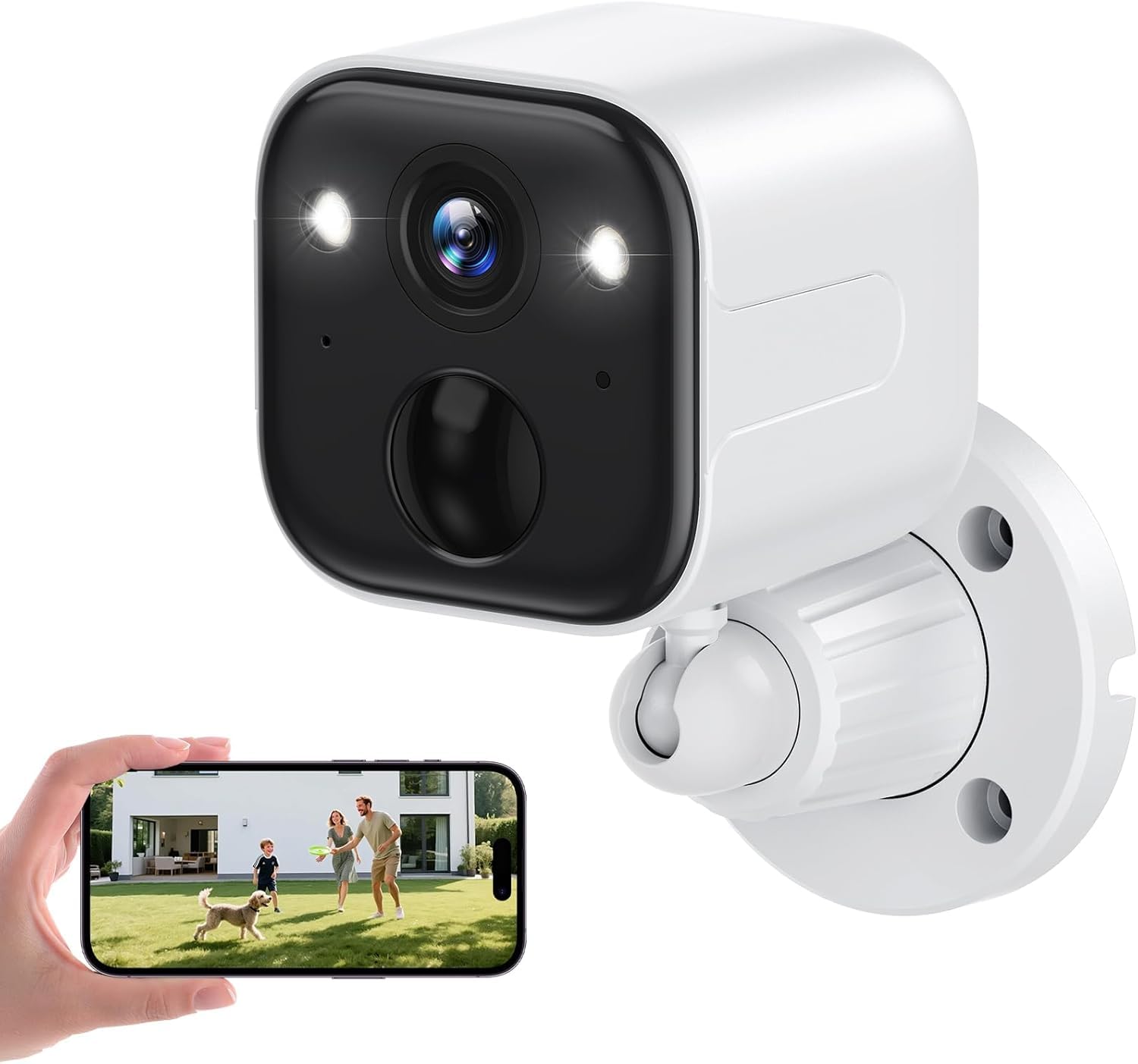 Wireless Outdoor Security Camera, Battery Powered WiFi Camera with 2K Color Night Vision, AI Motion Detection, 2-Way Audio, Spotlight, Siren, IP65 Waterproof, Cloud/SD Storage-image-38
