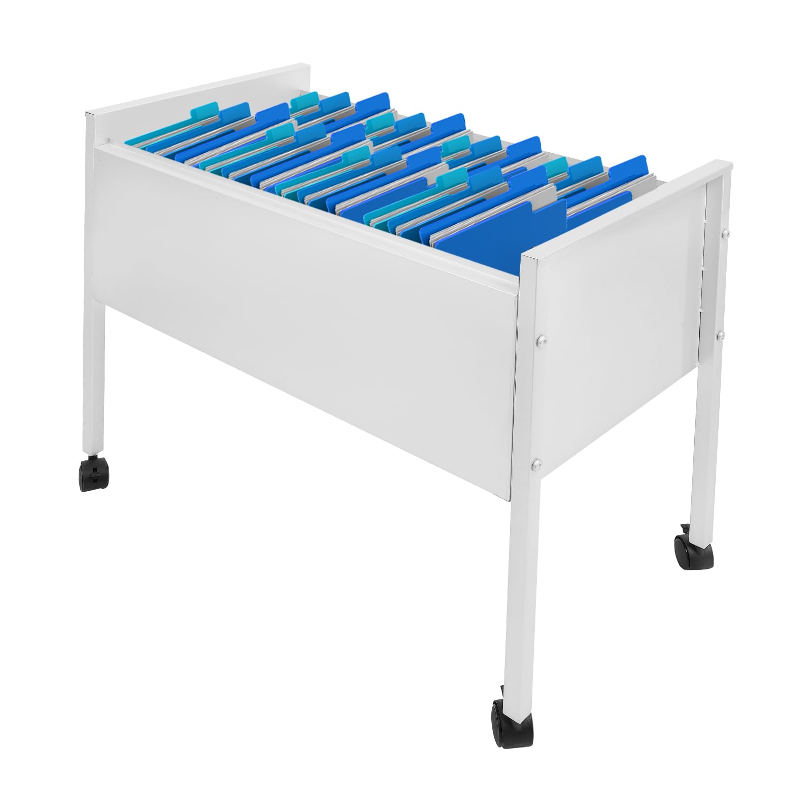 Carro archivador colgante 100 Carro de oficina con ruedas duradero para oficinas, salas de conferencias, estudio, apartamentos (plata 70 x 37 x 60 cm (capacidad 80))