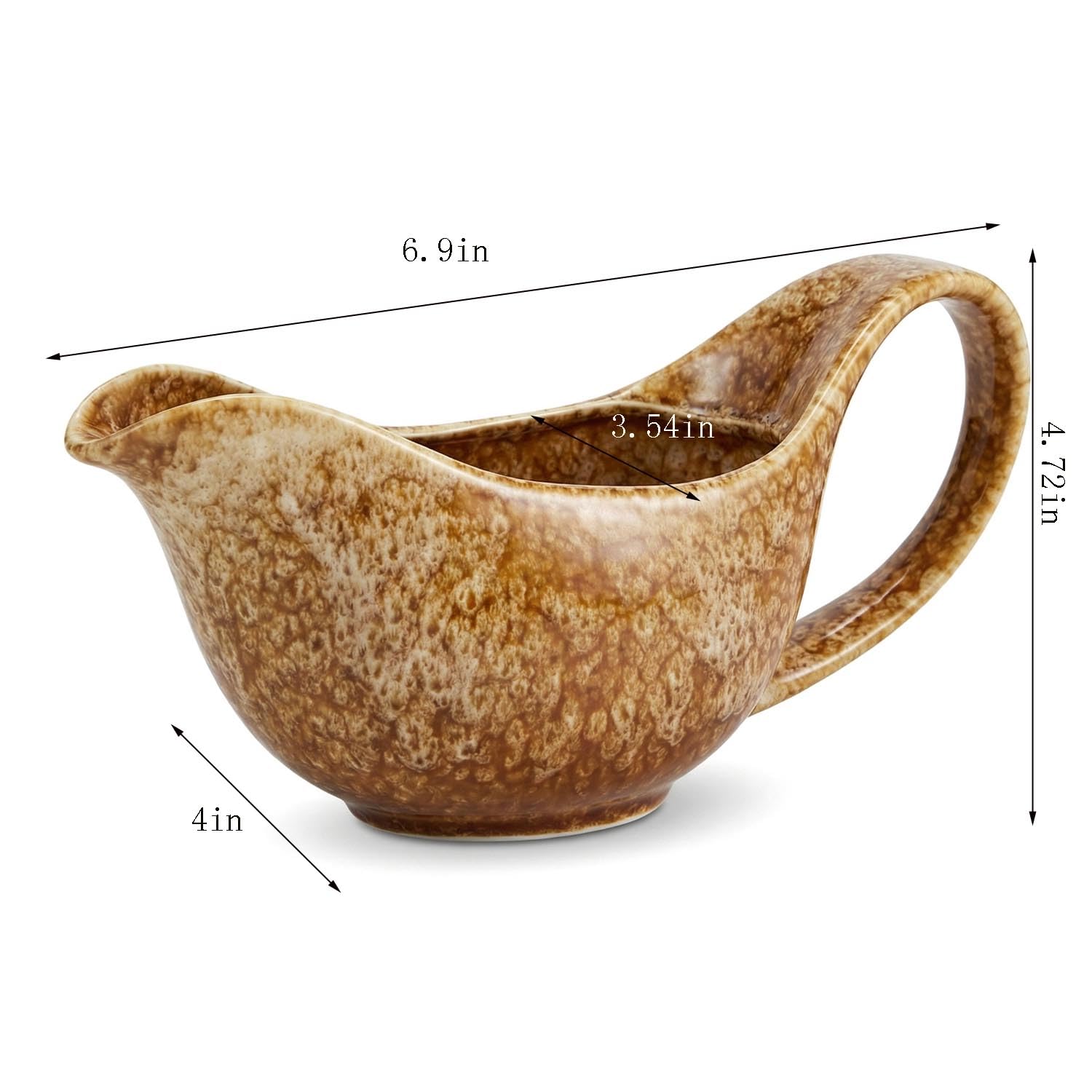 Salsiera da 550 ml, in ceramica di alta qualità, con manico resistente al calore, ideale per cene arrosto di Natale, sugo, salse e condimenti, lavabile in lavastoviglie