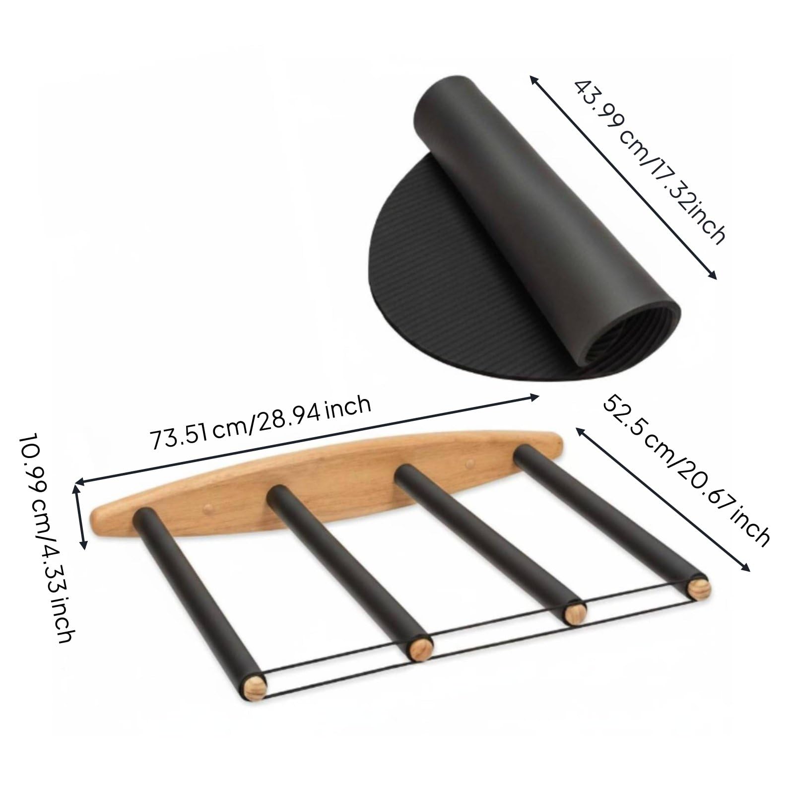 MERIGLARE Wandhalterung Board Regal Halterung Ständer Ablage aus Holz für Bis zu Vier Boards mit Schonenden Auflagen für Surfbrett Snowboard Skateboard Longboard für Zuhause Ferienhaus Sportverein