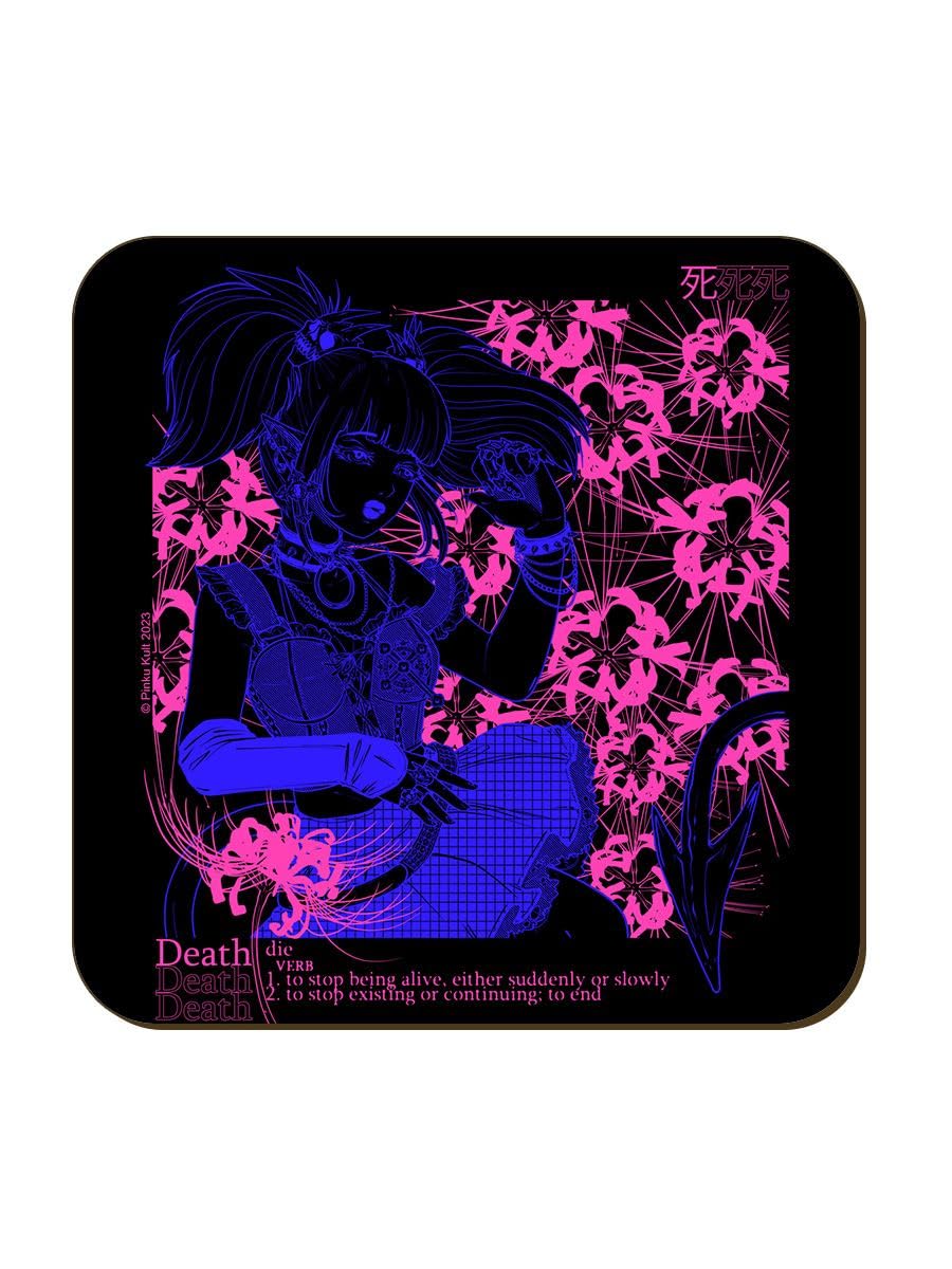 Pinku Kult Coaster Death Black 9.2x9.2cm
