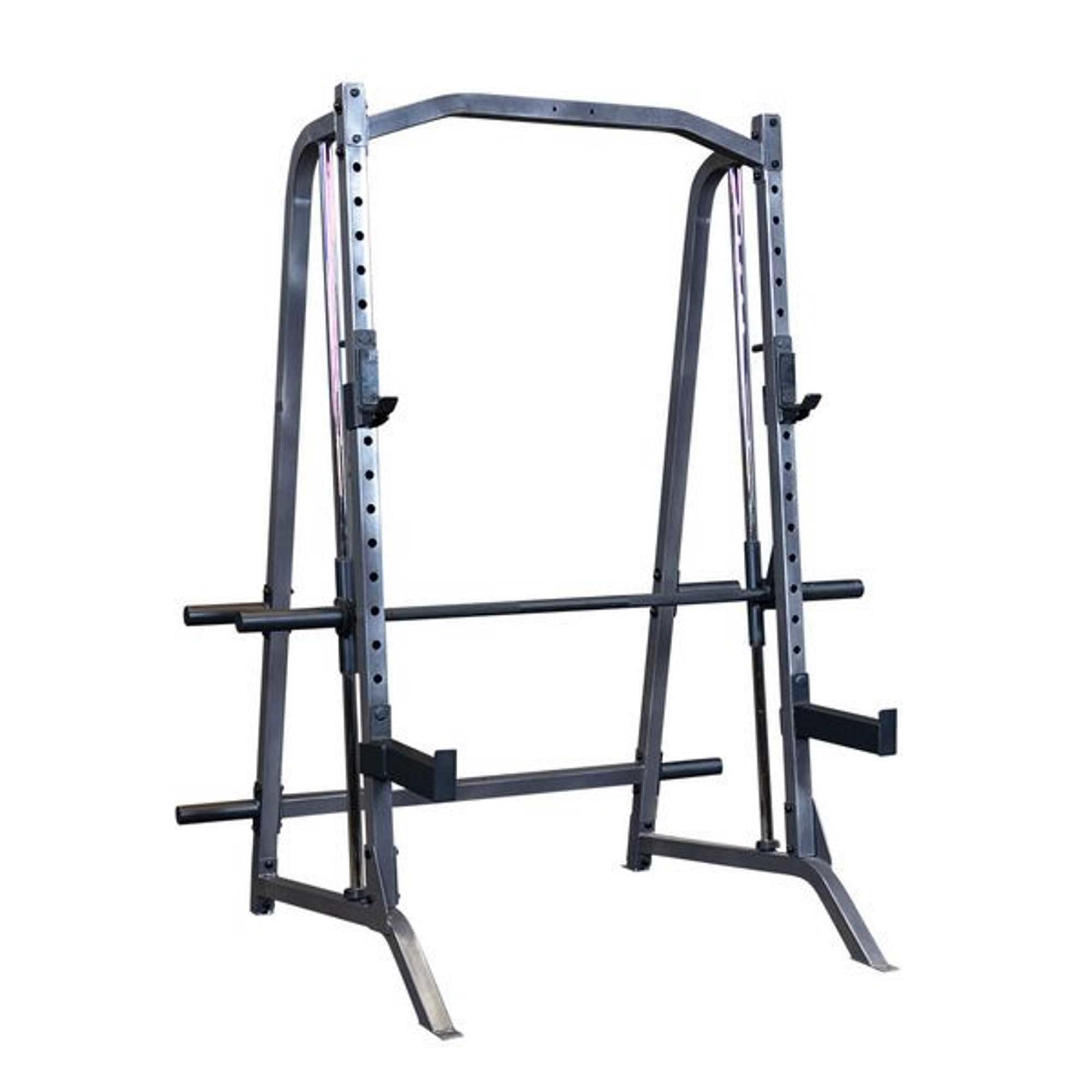 Body-Solid PSM200 Smith Machine pour Salle de Sport à Domicile – Équipement d'entraînement en Force avec loquets de sécurité, Cage de Squat, Demi-Rack et Rangement de plaques de Poids