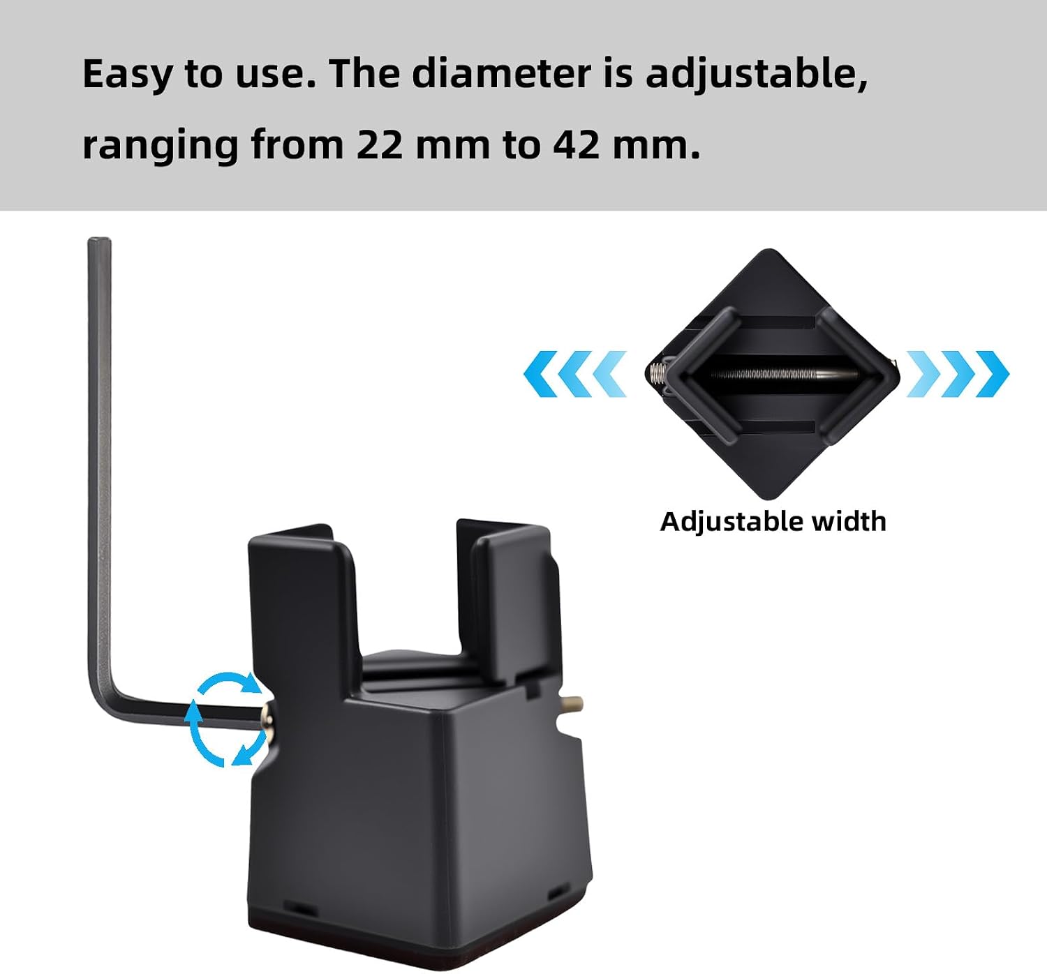 Adjustable Bed Risers 4 Pack, Furniture Risers with Screw Clamp, 2 Inch Black Table Desk Chair Risers, Fits 0.86"-1.65" Square/Round Legs, Heavy Duty, Supports 1100 Lbs