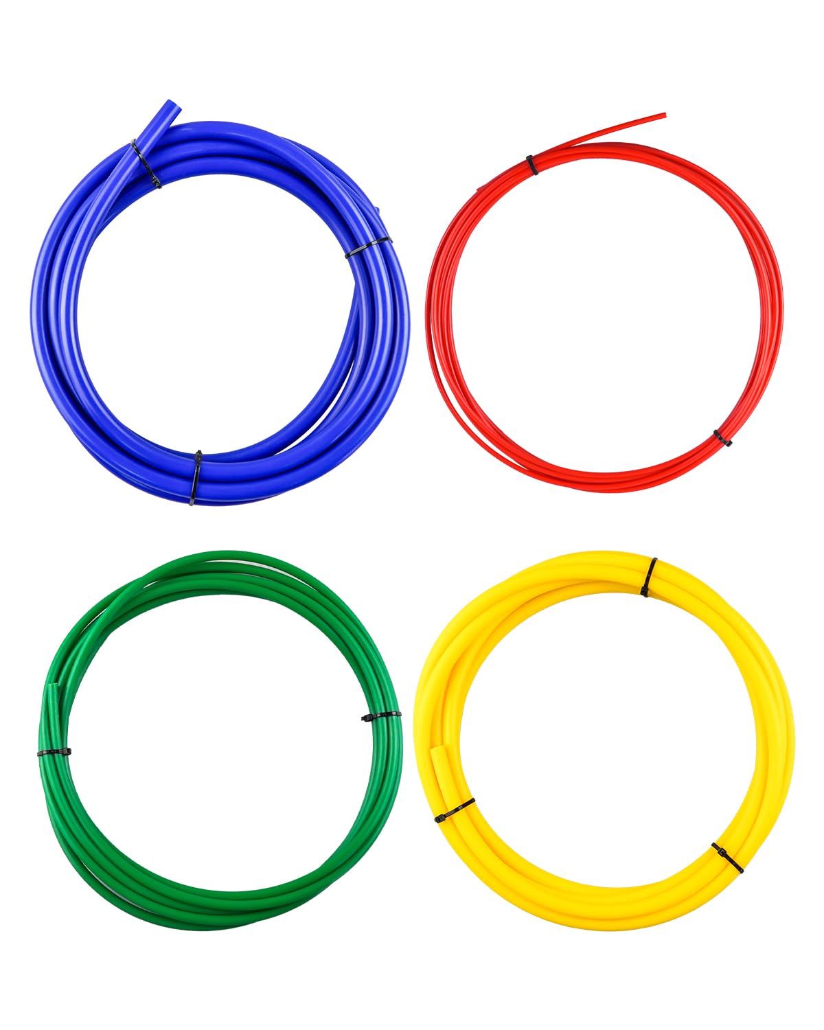 QAGGUM 4Pcs 4M Air Conditioning Copper Tubing Pipe Extension, 1/4" 1/2" 3/8" 5/8" Built-in Copper Tube Bending Strip, Air Conditioning Pipe Bender Kit