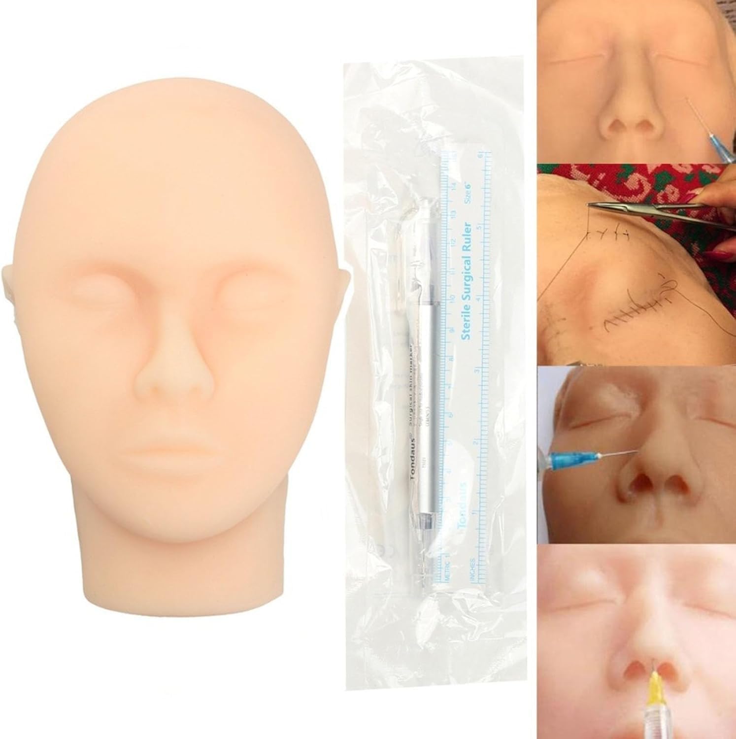 Testa di manichino professionale in silicone, per esercitarsi con il viso, per esercitarsi in medicina, medici, estetisti