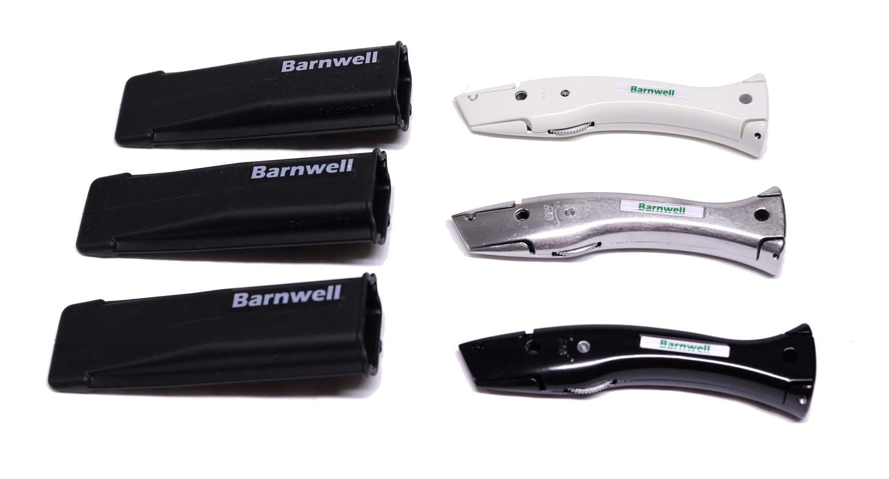 Barnwell Set of 3 White, Silver, Black Dolphin Delphin Carpet Fitters Work Trimming Fixed Handle and Holster