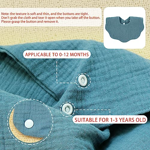 Viaky Baby Bandana Dribble Bibs 4 Pack, 4 Layer Cotton Wave Muslin Bibs with 2 Adjustable Snap - Image 3