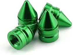 SINGARO Tampas de válvula de pneu de carro, 4 peças de acessórios universais de acabamento de pneu de liga de alumínio capas de pneu para carros, caminhões, SUVs e motocicletas (verde)
