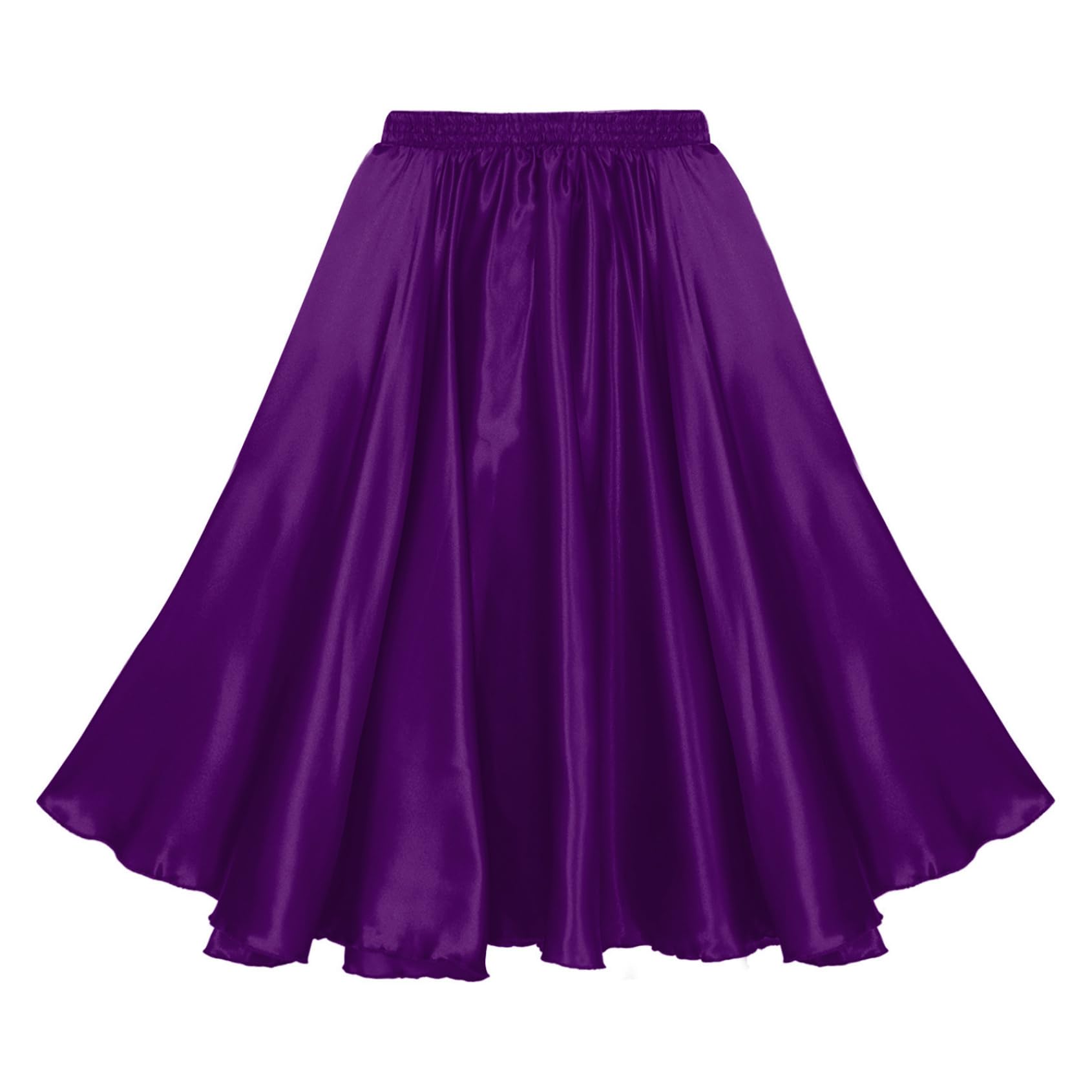 Falda flamenca española maxi para niña de danza del vientre con goma elástica monocolor