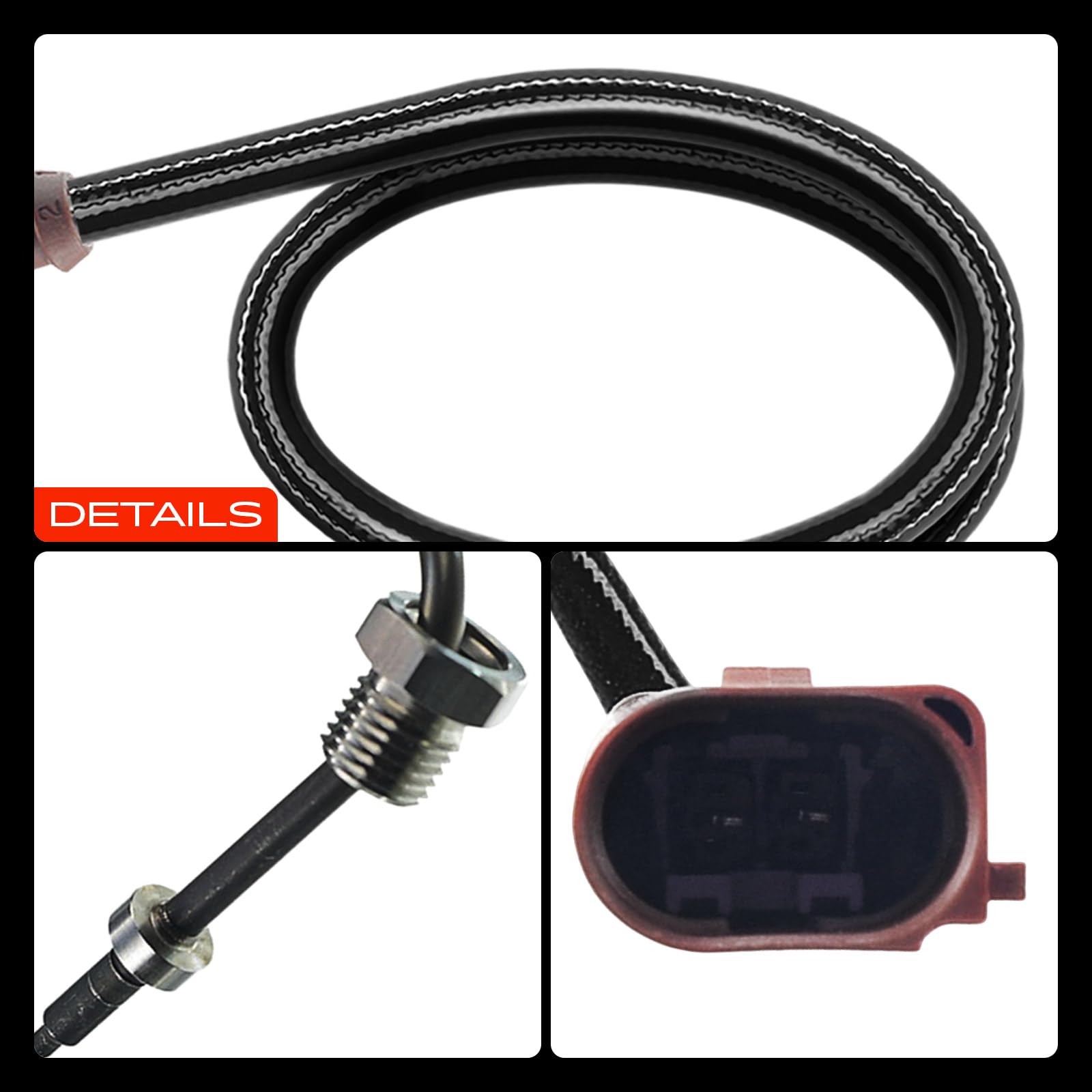 Frankberg Sensore temperatura gas di scarico 2-Poli Compatibile con Golf V Variantee 1K5 O.c.t.a.v.i.a II Combi 1Z5 Superb II Station Wagon 3T5 Golf V 1K1 T.o.u.r.a.n 1T1 1T2 7451935