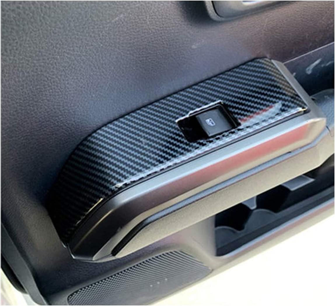 MICROCK Window Lift Switch Panel for Toyota Tacoma 2016 2017 2018 2019 2020 2021 2022, ABS Carbon Fiber, 4pcs (NOT Fit RHD)