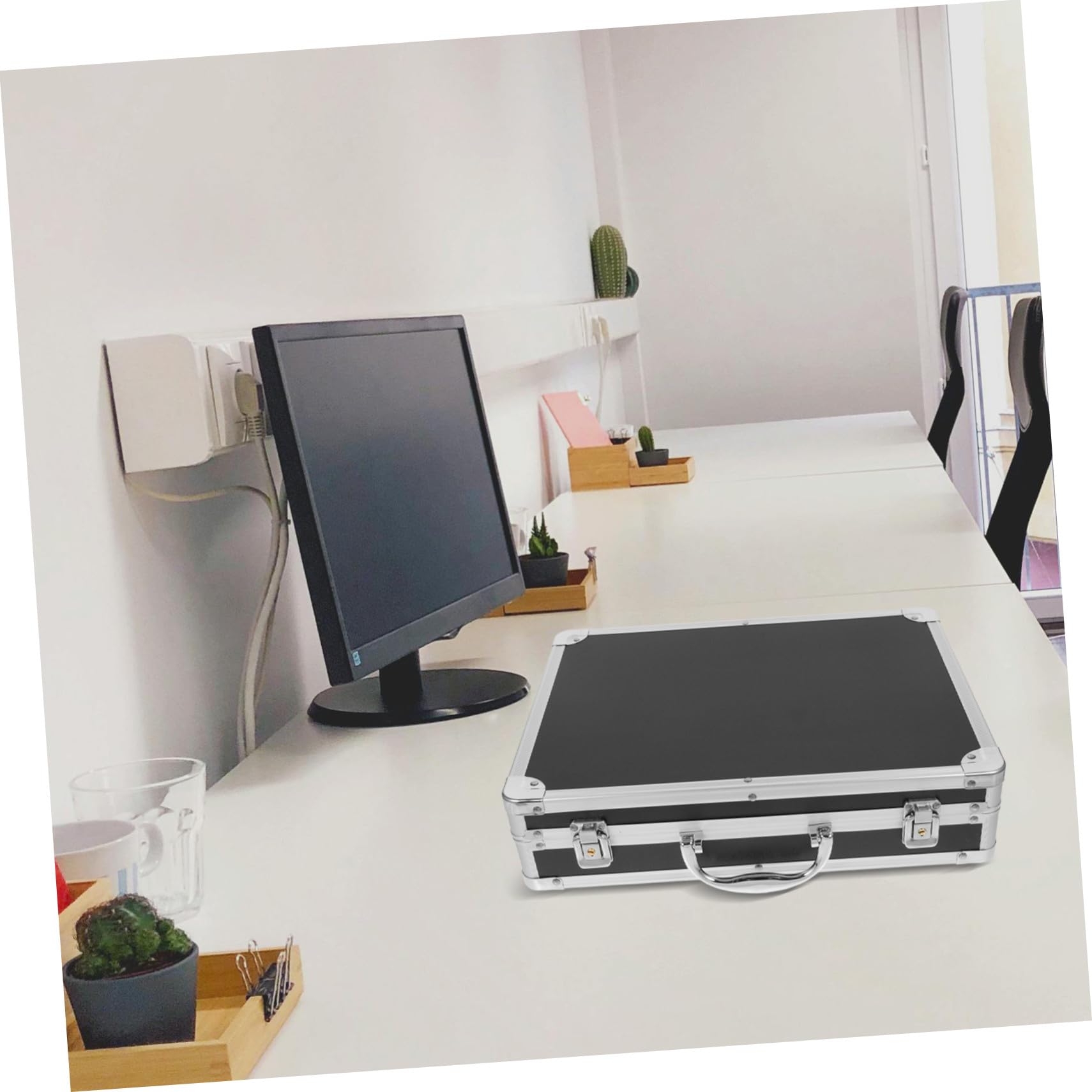 Toddmomy Valigetta in Lega di Alluminio Portatile Grande Capacità, Design Resistente e Custodia per Attrezzi per Workstation in Workspace