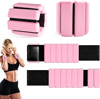 Pesas ajustables para muñeca y tobillo para mujeres y hombres, juego de 2 (1 libra cada una), pesas de brazo y tobillo para entrenamiento de fuerza, pilates, cardio, correr, natación, yoga, baile