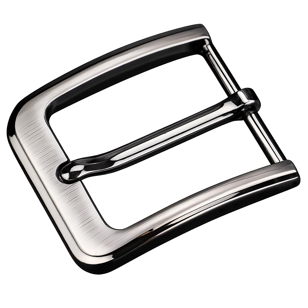 Metal Belt Buckle, Silver Pin Buckle, Polished Finish, Replacement Belt Lock for Men-image-10