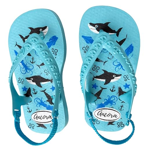 Chinelo Infantil Baby Tubarão Azul Confortável Antiderrapante Praia Verão