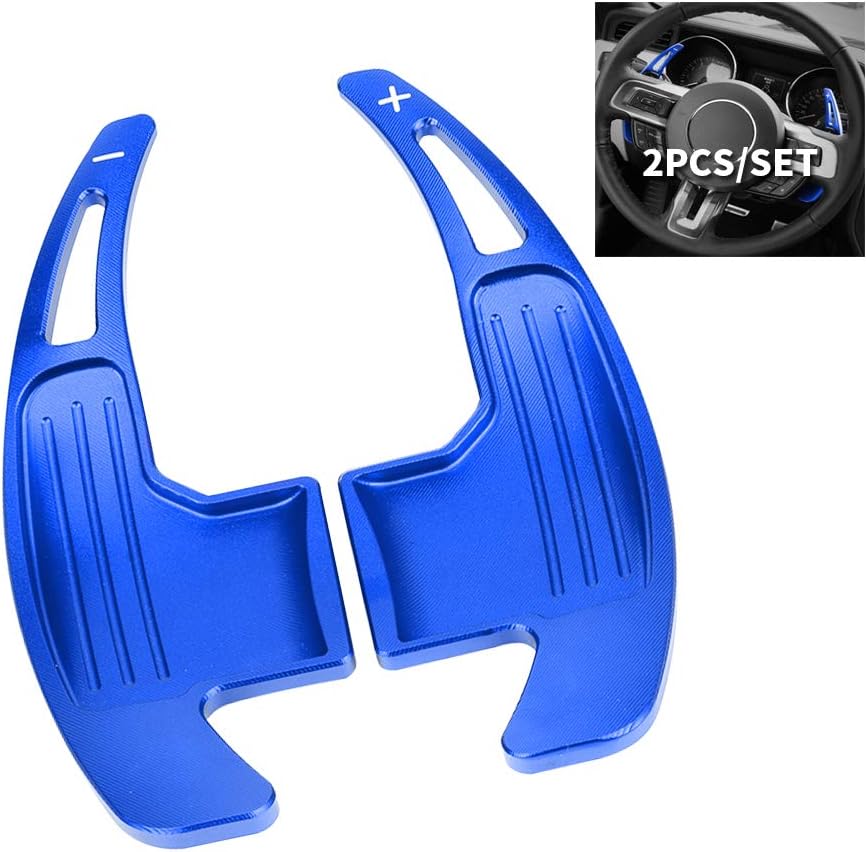 SANRILY Sport CNC Billet Steering Wheel Paddle Shifter Extension for Ford Mustang Accessories, Metal Alloy Shift Paddle Blade (Fits:2020 2021 Ford Mustang 2015-up) Paddle-Shift Covers - Black