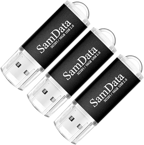 Miniatura 19 de Unidades flash USB de 16 GB, 1 paquete de unidades USB 2.0 para almacenamiento de datos, unidad de salto con indicador LED (negro, 16GB-1Pack)