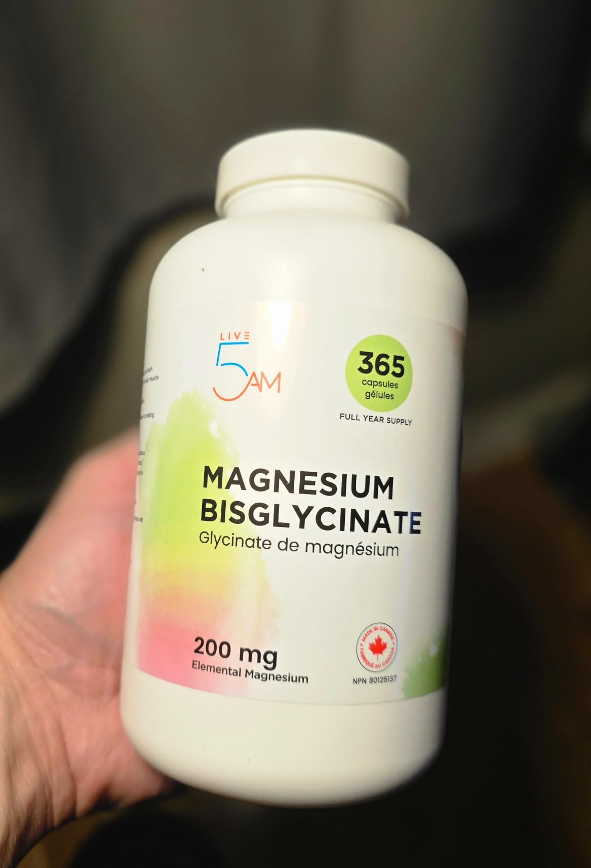 Live 5AM Magnesium Glycinate 240 vcaps 700 mg Magnesium Bisglycinate