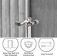 Vista 5 de Paquete de 2 topes de puerta con pasador de bisagra, ajustable y resistente de níquel cepillado de 2-3/8 x 15/16, práctico tapón de puerta
