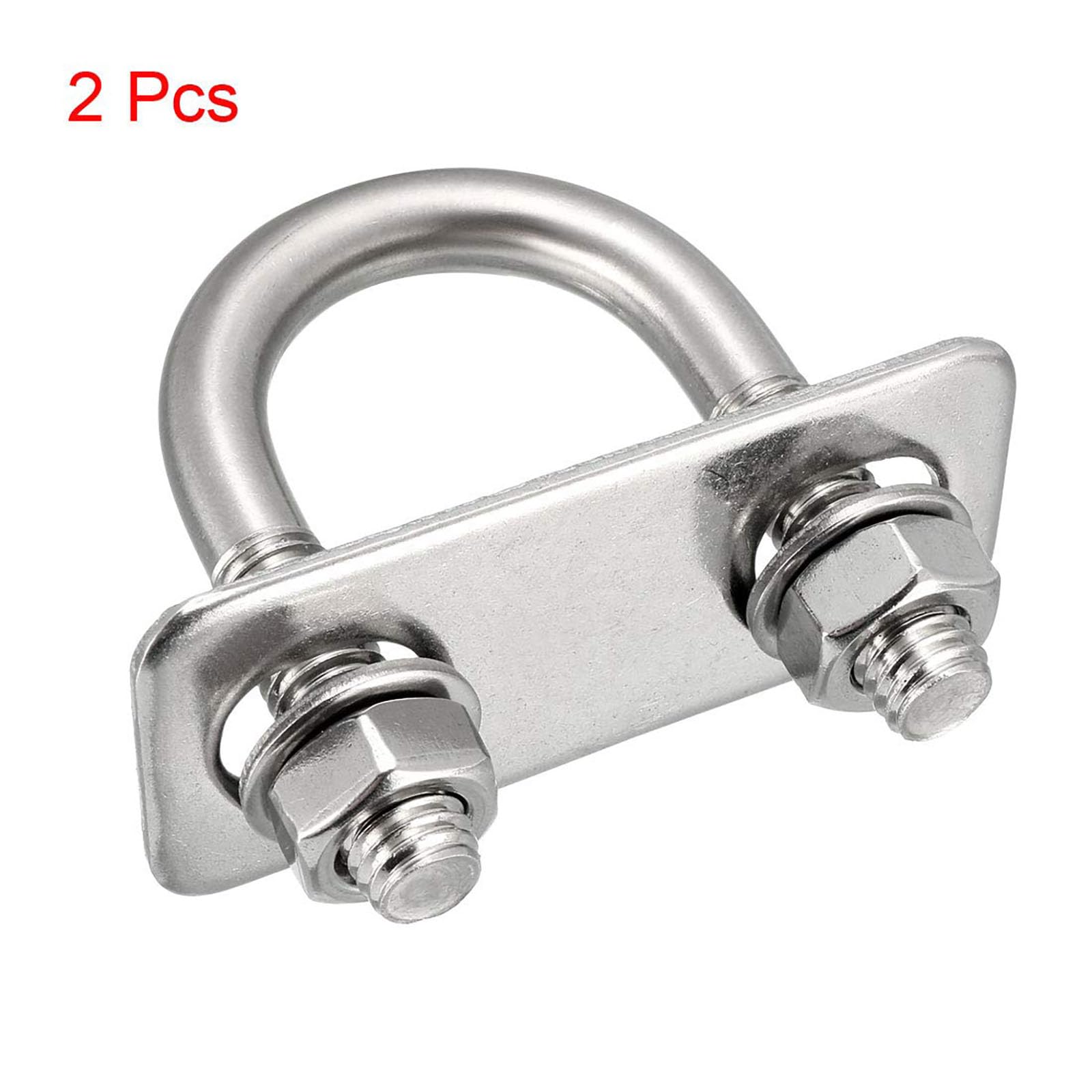 TOP-VIGOR 2 sets M8 Round U-Bolts, 25mm Inner Width 52mm Length 304 Stainless Steel Tie Down U-Bolts with Nut - Image 3