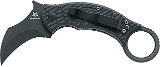 Fox Knives Tribal K Karambit Knife FX-802 - N690Co Stainless Steel Folding Blade - Designed by Doug Marcaida - G10 Black Handle - Fox Knives